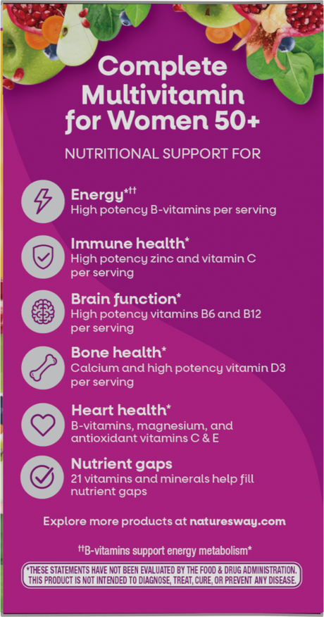 <{%360IMAGE5_13662%}>Nature's Way® | Alive! Women's 50+ Complete Multivitamin - right side of pack