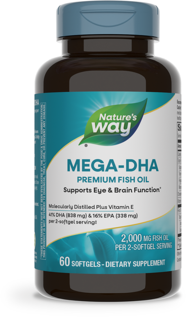 Nature's Way® | Mega-DHA Premium Fish Oil, 60 softgels