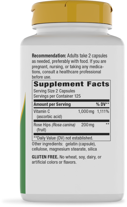 <{%360IMAGE5_40311%}>Nature's Way® | Vitamin C with Rose Hips - right side of pack