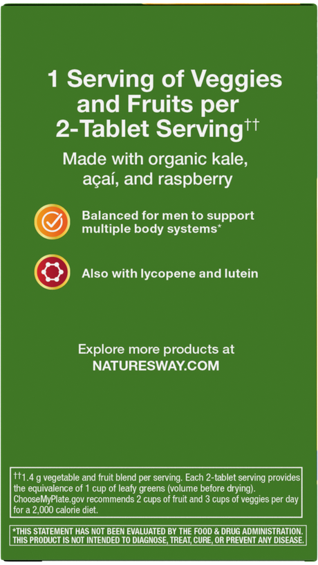 Nature's Way® | Alive! Men's Garden Goodness Complete Multivitamin - left side of pack
