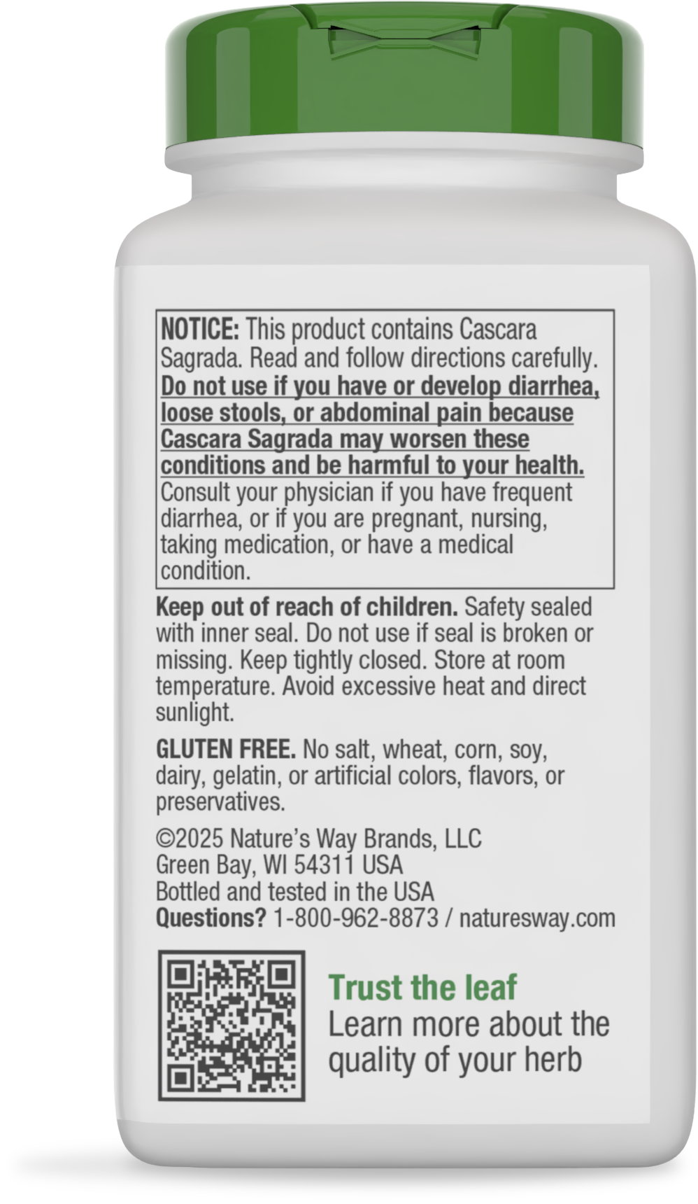 Nature's Way® | Cascara Sagrada - back of pack