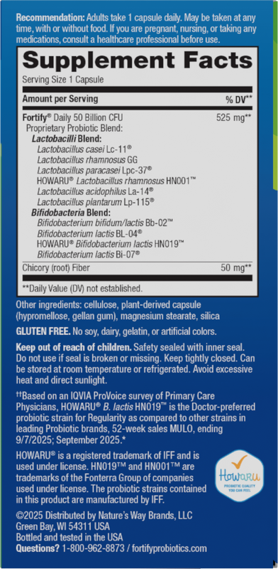 Nature's Way® | Fortify Adult Daily Pre+Probiotic - right side of pack