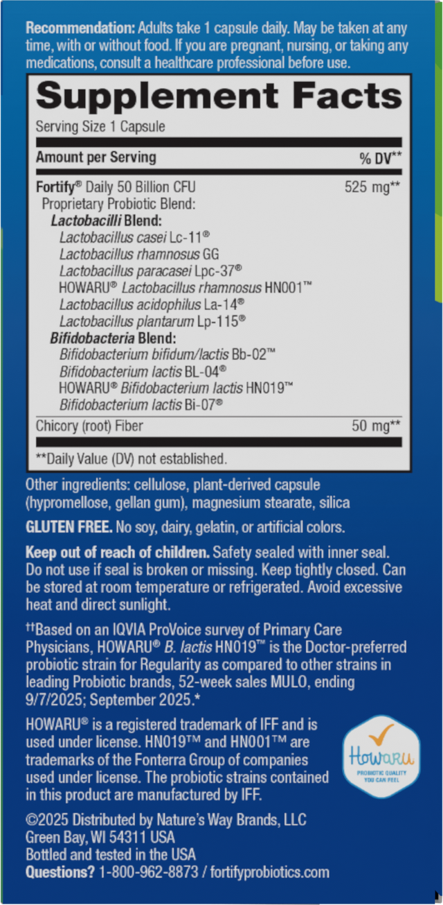 Nature's Way® | Fortify Adult Daily Pre+Probiotic - right side of pack