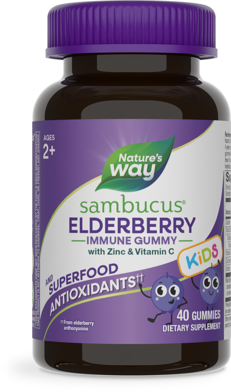 <{%PRIMARY_12346%}>Nature's Way® | Sambucus Kids Elderberry Immune Gummies, 40 gummies, Elderberry