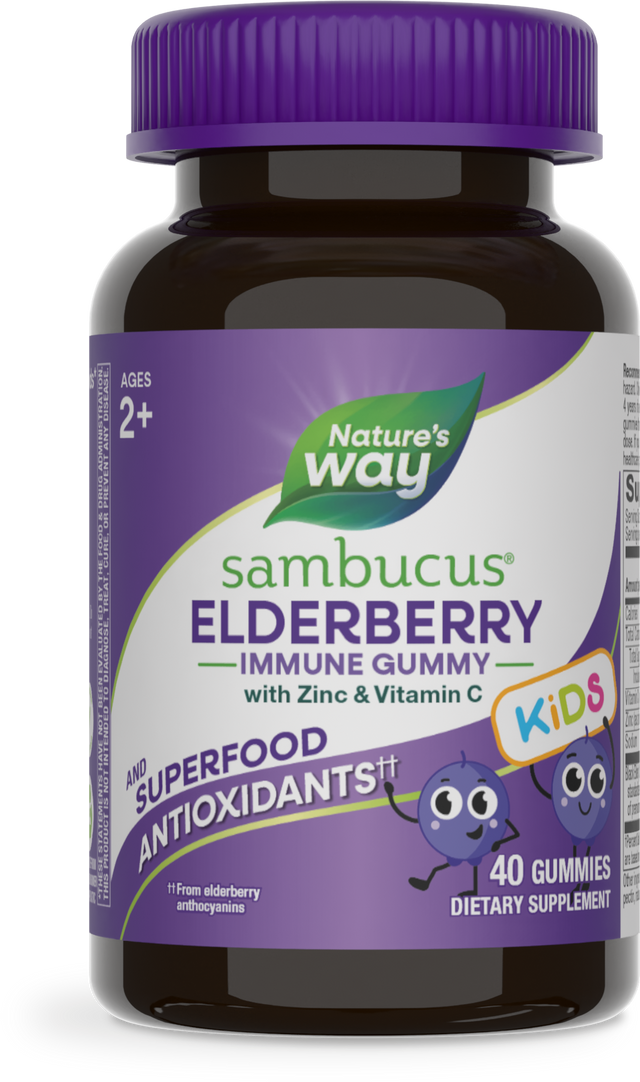 Nature's Way® | Sambucus Kids Elderberry Immune Gummies, 40 gummies, Elderberry