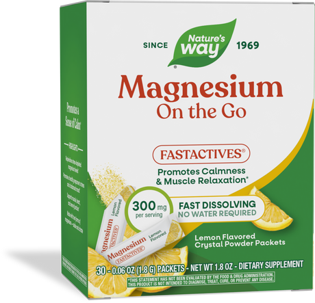 Nature's Way® | Magnesium On the Go FastActives, 30 packets, Lemon
