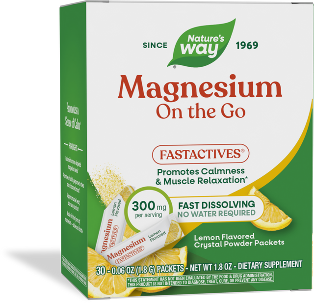 Nature's Way® | Magnesium On the Go FastActives, 30 packets, Lemon