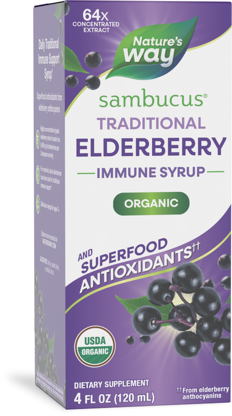 Nature's Way® | Sambucus Traditional Elderberry Immune Syrup, 4 fl oz (120 ml), Berry