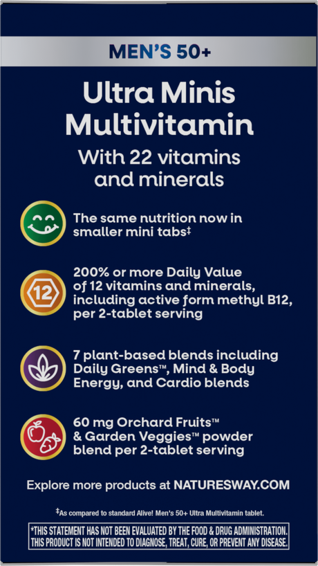 Nature's Way® | Alive! Men's 50+ Ultra Minis Multivitamin - left side of pack