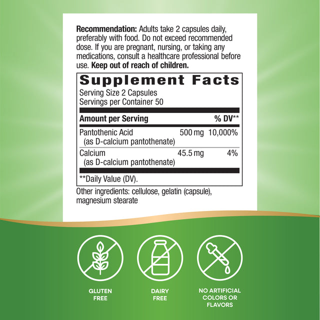 Nature's Way® | Pantothenic Acid Vitamin B5