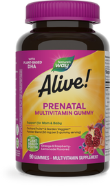 Nature's Way® | Alive! Daily Support Prenatal Gummy Multivitamin, 90 gummies, Orange & Raspberry Lemonade