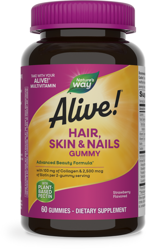 Nature's Way® | Alive! Hair, Skin & Nails Gummies, 60 gummies, Strawberry