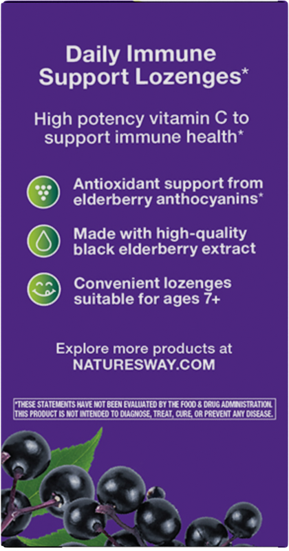 <{%360IMAGE2_14001%}>Nature's Way® | Sambucus Immune Lozenges - left side of pack