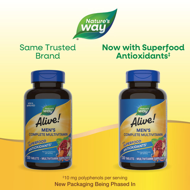 Nature's Way® | Alive! Men's Complete Multivitamin - package updates old to new