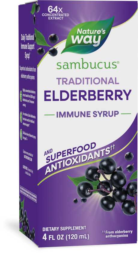 Nature's Way® | Sambucus Traditional Elderberry Immune Syrup, 4 fl oz (120 ml), Elderberry