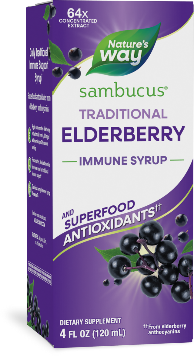 Nature's Way® | Sambucus Traditional Elderberry Immune Syrup, 4 fl oz (120 ml), Elderberry