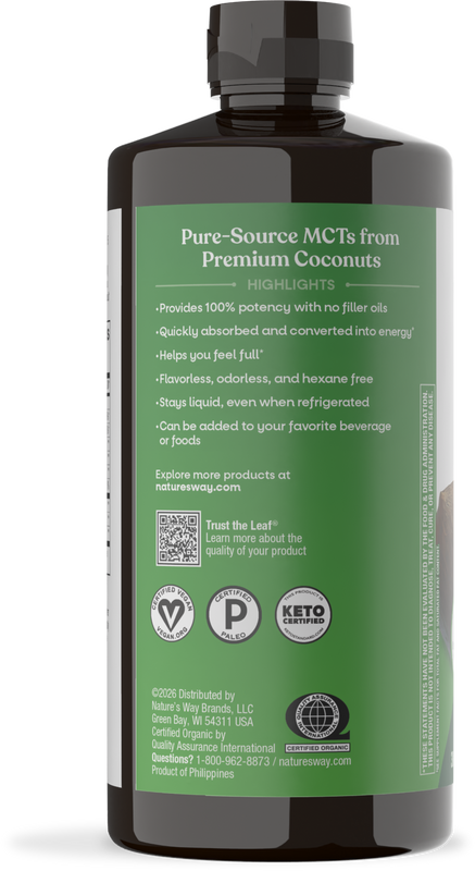 <{%360IMAGE2_11772%}>Nature's Way® | Organic MCT Oil - left side of pack