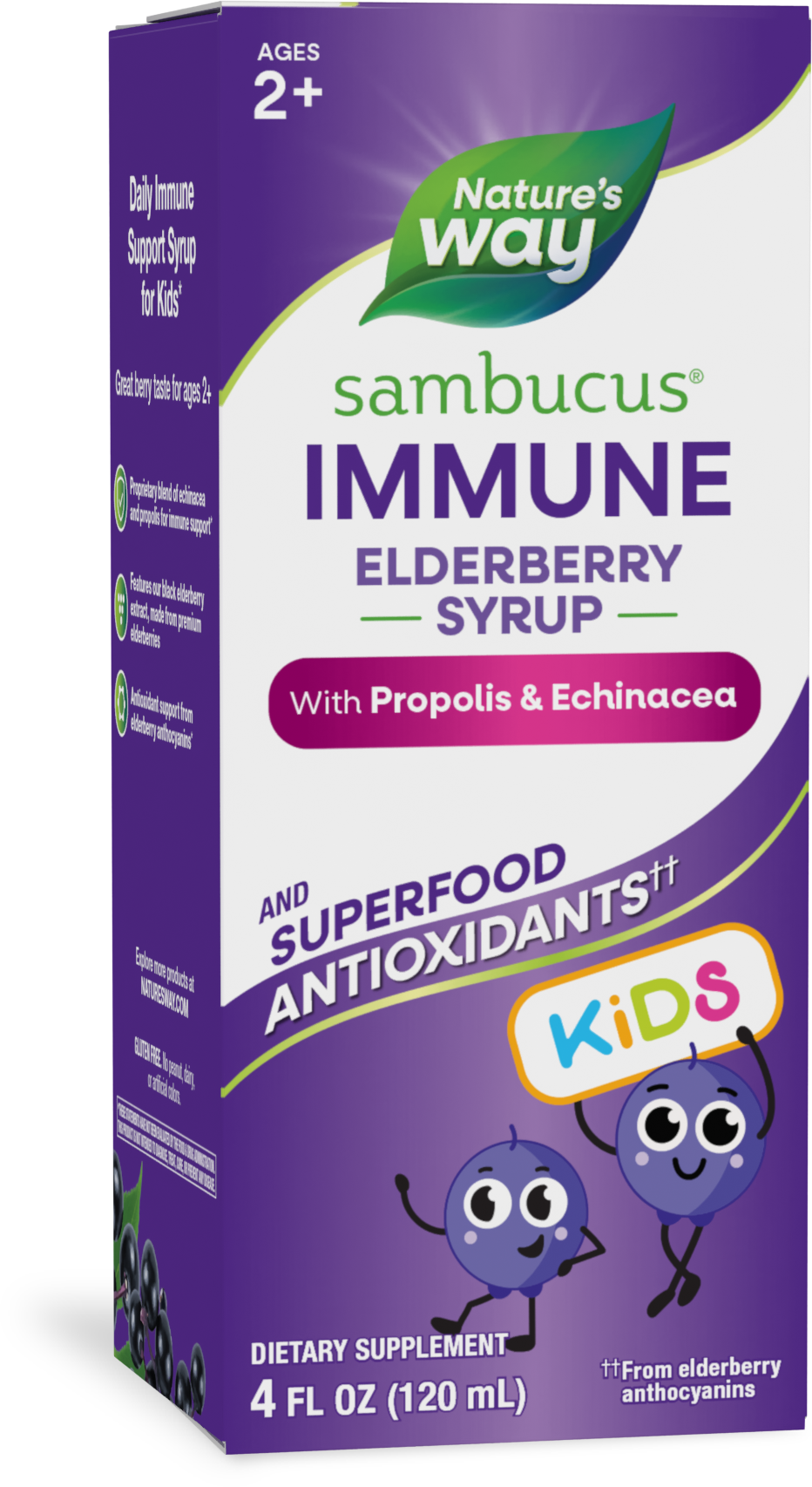 Nature's Way® | Sambucus Immune Elderberry Syrup for Kids, 4 fl oz (120 ml), Elderberry