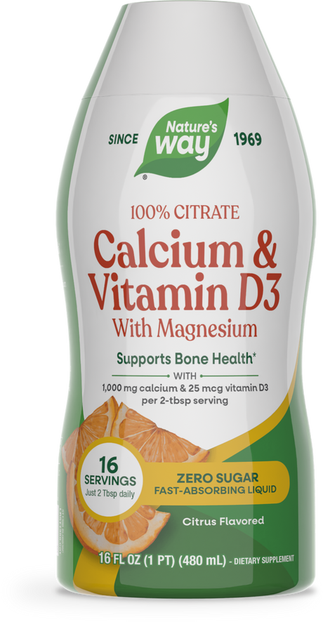 <{%PRIMARY_ST1388%}>Nature's Way® | Calcium & Vitamin D3, 16 fl oz (480 ml), Citrus