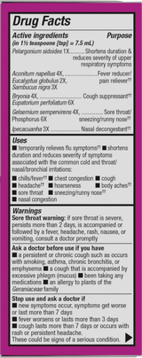 Nature's Way® | Umcka Cold & Flu Relief Elderberry Syrup - right side of pack