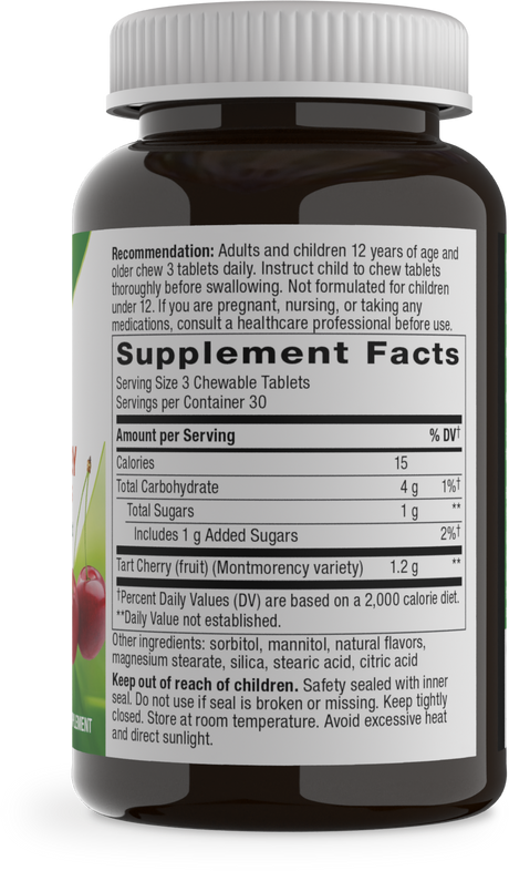 Nature's Way® | Tart Cherry Ultra Chewables - right side of pack