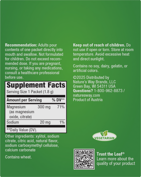 Nature's Way® | Magnesium On the Go FastActives - back of pack