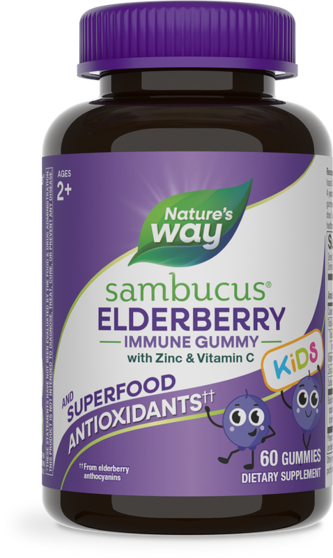 <{%PRIMARY_12285%}>Nature's Way® | Sambucus Kids Elderberry Immune Gummies, 60 gummies, Elderberry