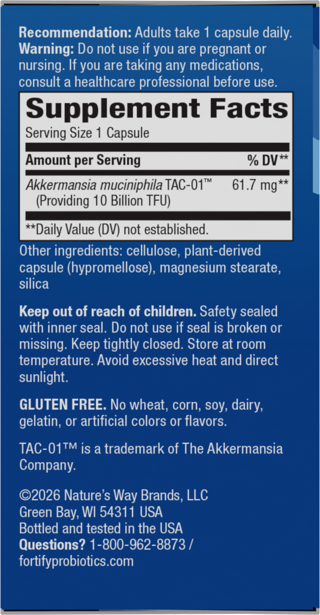 Nature's Way® | Fortify Akkermansia - right side of pack