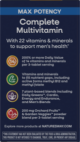 Nature's Way® | Alive! Max3 Potency Men's Complete Multivitamin Tablets - left side of pack