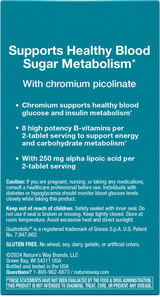 Nature's Way® | Blood Sugar Manager Tablets - back of pack