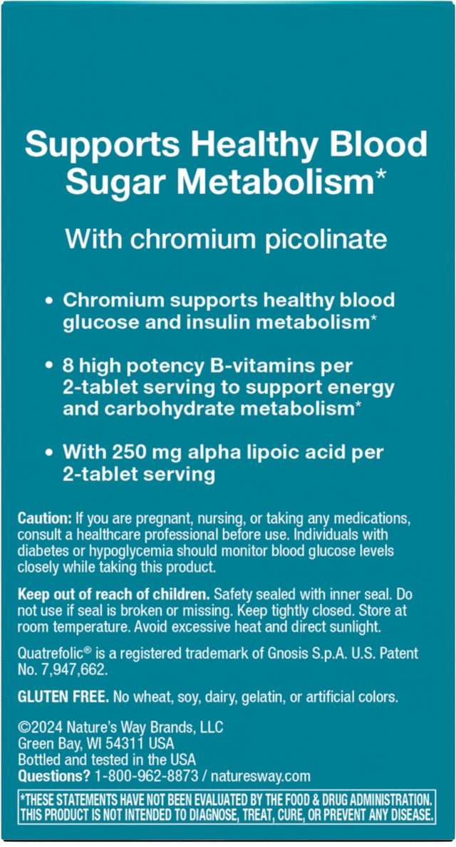 Nature's Way® | Blood Sugar Manager Tablets - back of pack
