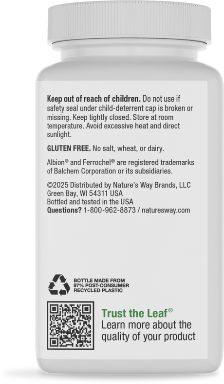 Nature's Way® | Energizing Iron - back of pack