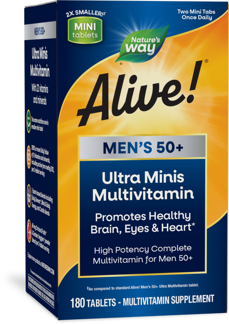 Nature's Way® | Alive! Men's 50+ Ultra Minis Multivitamin, 180 tablets