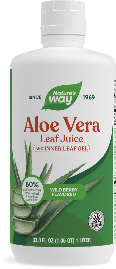 Nature's Way® | Aloe Vera Inner Leaf Gel & Juice, 33.8 fl oz (1 l), Wild Berry