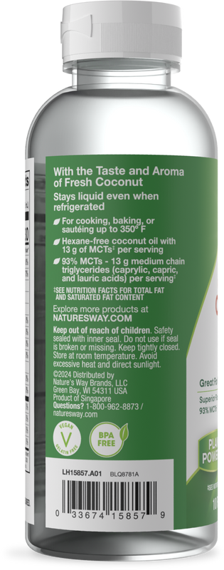 <{%360IMAGE2_15857%}>Nature's Way® | Liquid Coconut Oil - left side of pack