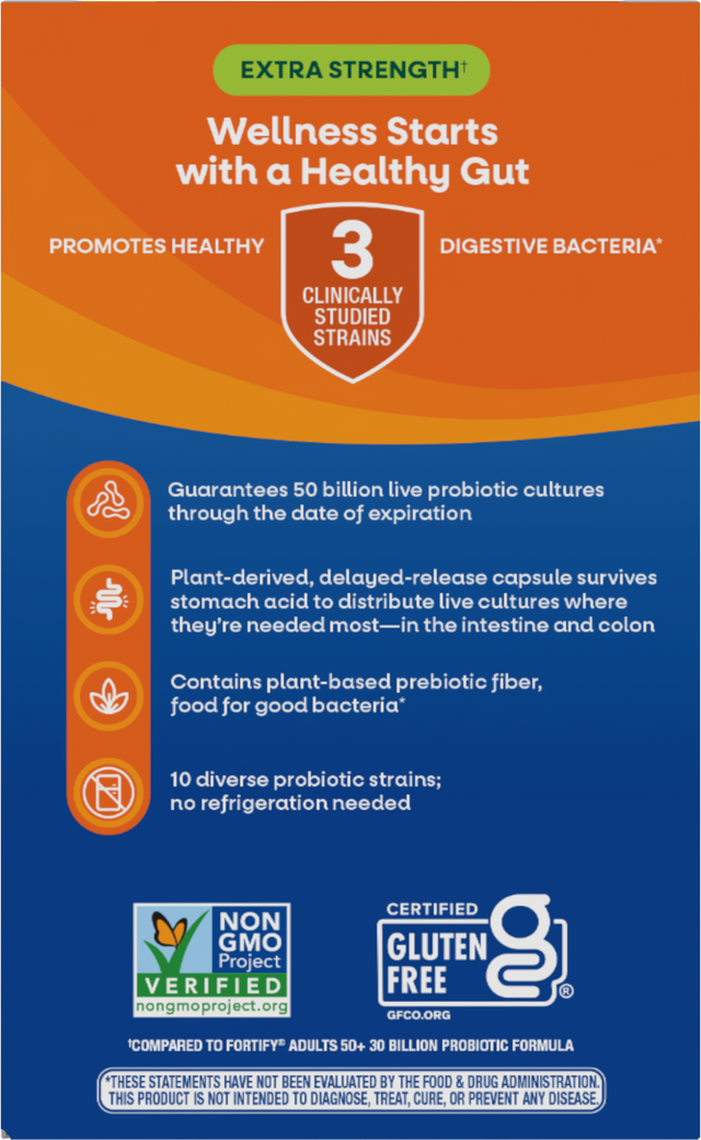 Nature's Way® | Fortify Daily Pre+Probiotic Age 50+ - back of pack