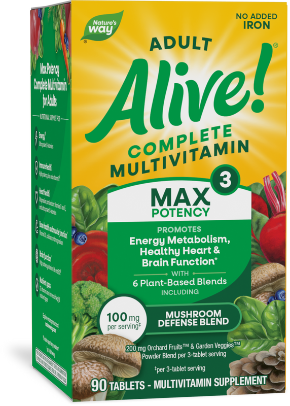 Nature's Way® | Alive! Max3 Potency Adult Complete Multivitamin-No Added Iron, 90 tablets