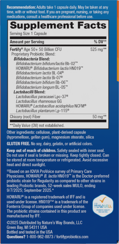<{%360IMAGE1_11582%}>Nature's Way® | Fortify Daily Pre+Probiotic Age 50+ - right side of pack