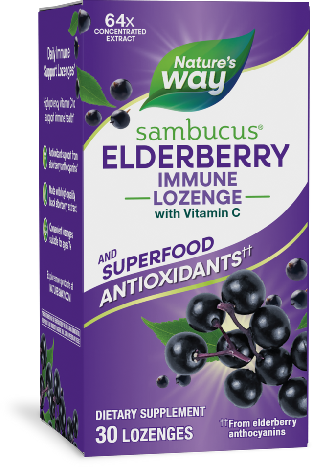 Nature's Way® | Sambucus Elderberry Immune Lozenge, 30 lozenges, Elderberry
