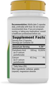 Nature's Way® | Pantothenic Acid Vitamin B5 - right side of pack