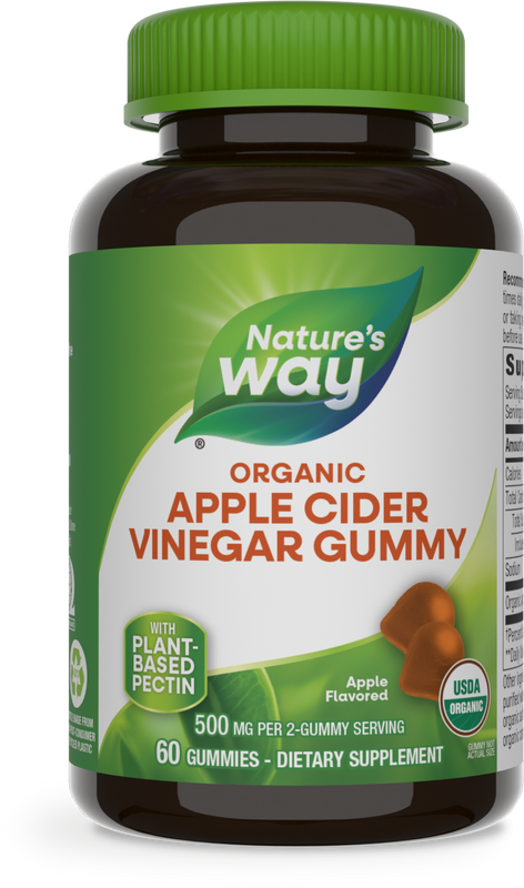 <{%PRIMARY_13752%}>Nature's Way® | Organic Apple Cider Vinegar Gummies, 60 gummies, Apple