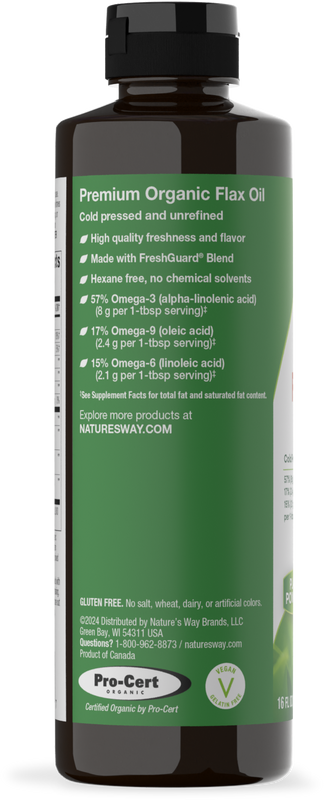 <{%360IMAGE2_15426%}>Nature's Way® | Organic Flax Oil - left side of pack