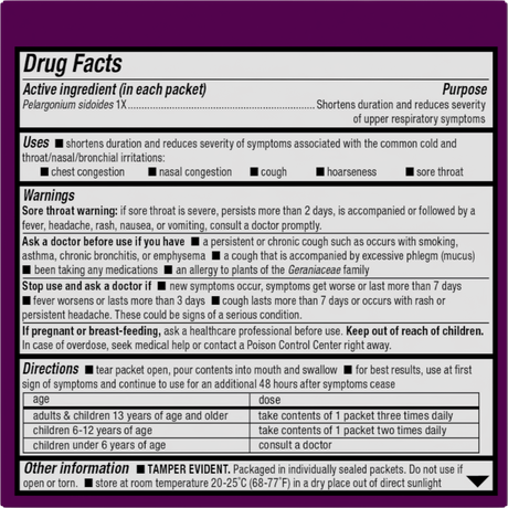 Nature's Way® | Umcka Kids Cold Relief FastActives-Last Chance1 - back of pack