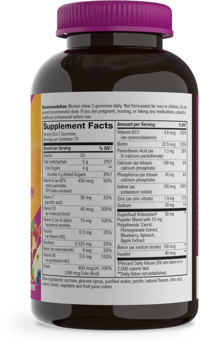 Nature's Way® | Alive! Women's Gummy Multivitamin - right side of pack