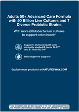 Nature's Way® | Fortify Optima Adult 50+ 50 Billion Probiotic - back of pack