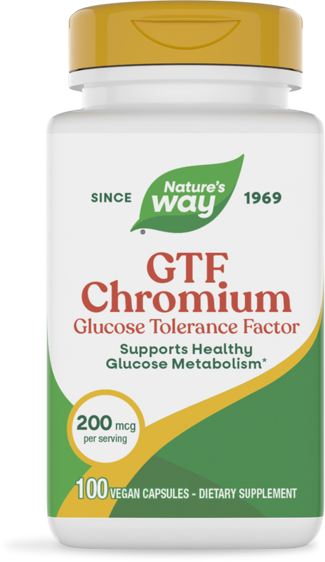<{%PRIMARY_41021%}>Nature's Way® | GTF Chromium Glucose Tolerance Factor, 100 capsules