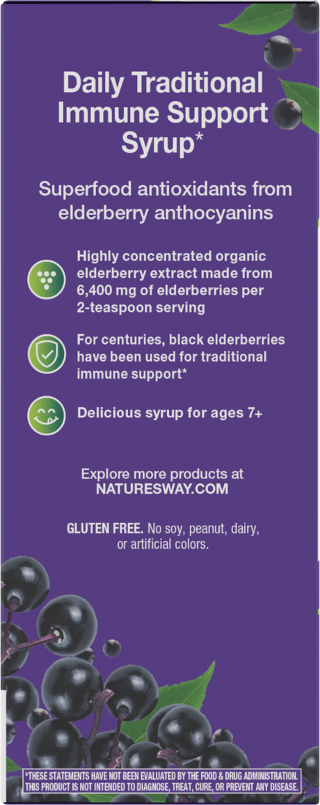 Nature's Way® | Sambucus Traditional Elderberry Immune Syrup - left side of pack