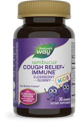 Nature's Way® | Sambucus Kids Cough Relief +♢ Immune* Elderberry Gummies, 36 gummies, Elderberry