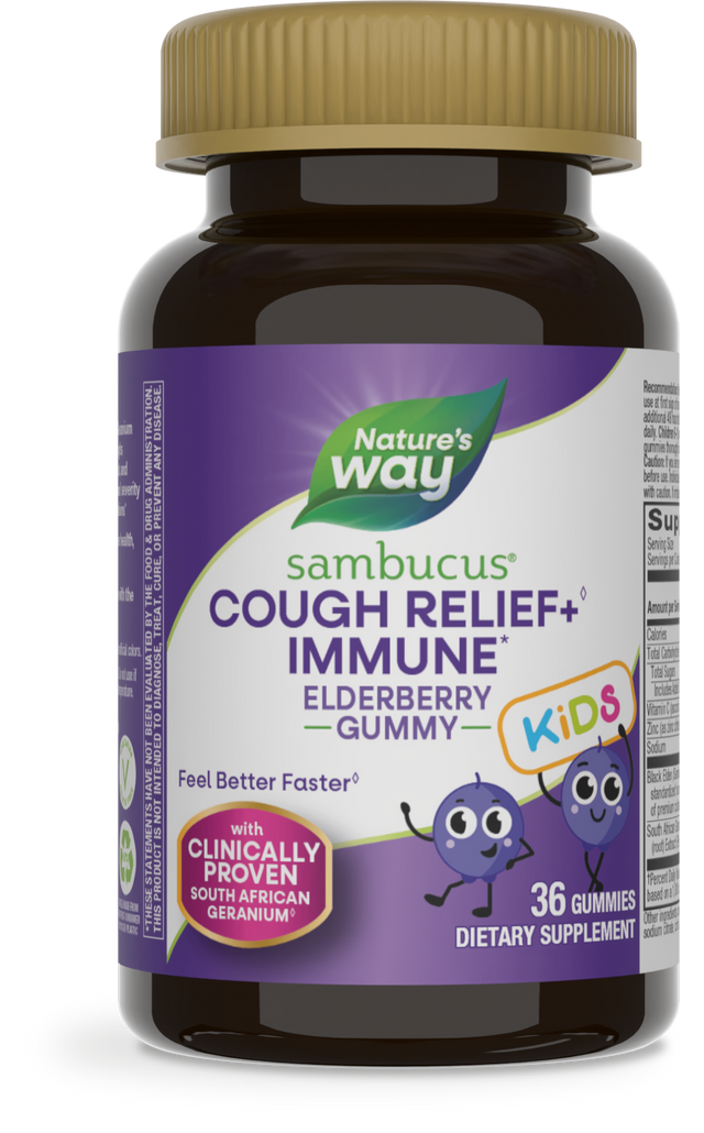 Nature's Way® | Sambucus Kids Cough Relief +♢ Immune* Elderberry Gummies, 36 gummies, Elderberry