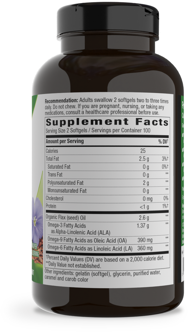Nature's Way® | Flax Oil - right side of pack